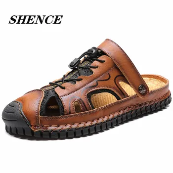 SHENCE Homens de Verão de roma Sandálias Moda Casual Sapatos de Praia, Caminhadas Sapatos Confortáveis e Respirável, antiderrapante, resistente ao Desgaste Solas  10
