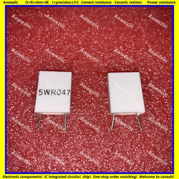 10Pcs Inductionless Cimento Resistor 5W 0.047 ohm 0.047 R 5WR047J 5W0R047J Cerâmica Resistência de precisão de 5% de Não-indutivo Resistor  10