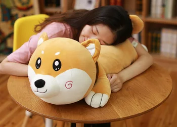 criativo propenso cão do brinquedo do luxuoso dos desenhos animados Shiba Inu para baixo de algodão macio boneca jogar travesseiro de presente de aniversário w2585  10