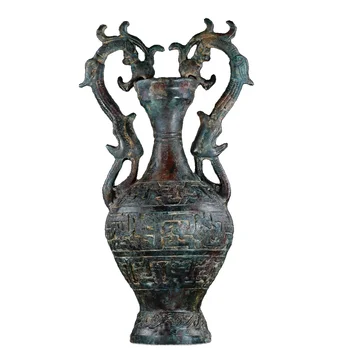 LAOJUNLU O Bronze Double Dragon Garrafa De Dinastia Zhou Ocidental É 43Cm de Alta Chinês Tradicional Estilo de Antiguidades e Belas artes  10