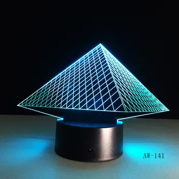 Pirâmides egípcias 7 de Lâmpada de Cor Visual 3D Led Luzes da Noite para Crianças Touch USB Tabela Lampara Lampe Sono do Bebê Nightlight AW-141  5