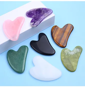 Natural de pedra preciosa cristal Gua Sha Ferramenta de raspagem da placa de Massagem SPA Ferramenta  10