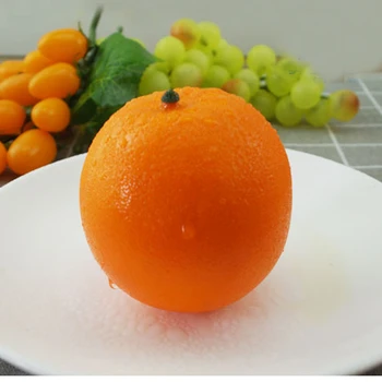 8pcs Alta imitação falsa artificial de laranja Frutas e artificiais de plástico, falso, simulado fruto de laranja modelo  5