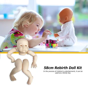 58 cm de 23 Polegadas em Branco Reborn Baby Apaziguar Brinquedos de DIY em Branco Renascer Kit Montado Acessórios Inacabado Reborn Dolls Conjunto de Kits para Crianças  10