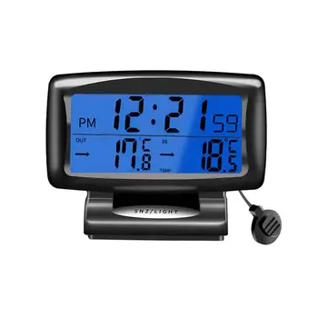 Carro Termômetro Tela de LED Indoor Outdoor Tempo de Relógios do Automóvel de Temperatura, Relógio Digital Com Blacklight Função Dashboard  4