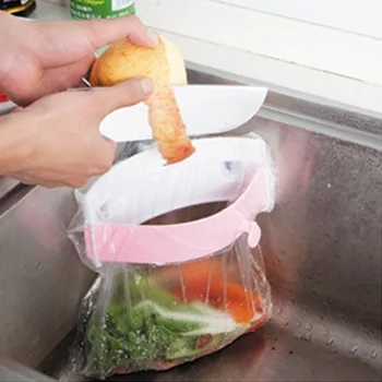 Fortes três otário pia da cozinha saco de lixo titular, clip-on desodorante criativo saco de lixo rack  4