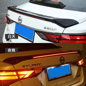 PARA o porta-malas Aileron da Asa Novo Nissan Sentra Sylphy Longo Luzes LED Traseiro Lábio Cauda ABS Materia Montar Acessórios 2019 20  5