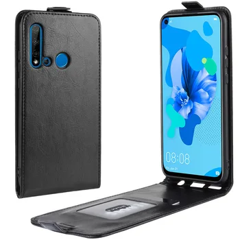 Caso De telefone Huawei P20 Lite 2019 Virar capa de Couro PU de Trás da Tampa do Silicone Para Nova 5i Carteira Smartphone Saco de Coque Fundas Caso  5