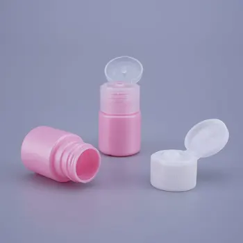 100pcs/monte 15ml Vazia cor-de-Rosa PE Plástico Líquido, Loção Maquiagem Garrafas Com Tampa Flip Loção Essência Garrafas de Tamanho de Viagem  10