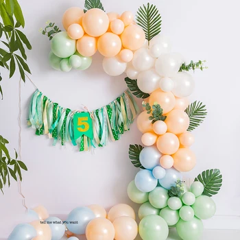 100pcs/set Macaron Champanhe Balões Garland Feliz Aniversário, chá de Bebê Balão Arco Kit DIY Decoração de Festa de Aniversário  0