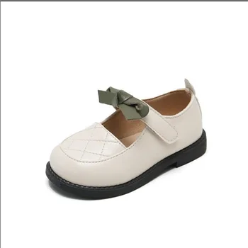 2021 Primavera Nova De Meninas De Moda De Sapatos Brancos Borboleta Mary Janes Sapatos De Bebê Couro Flats Lolita Crianças Princesa Sapatos De Crianças  5