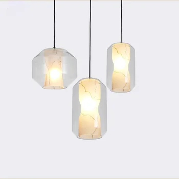 Nordic de mármore simples tampa de vidro do pendant da luz do quarto de barra de designer lâmpada criativo restaurante do clube de decoração de luzes de suspensão  5