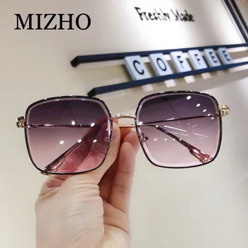 MIZHO Marca de Luxo de Metal Óculos de sol das Mulheres da Praça de Moda de pedra de Strass de Corte Gradiente Cinza Vintage, Óculos de Sol das Senhoras da Moda  10