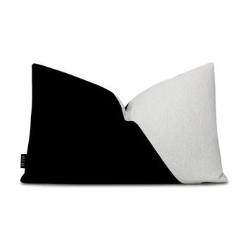 Sólida Clássico Preto Branco Capa de Almofada Para a Sala de Almofadas do Sofá Outono Decoração Jogar Fronha de Decoração de Casa de 30x50cm  2