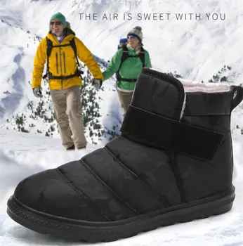 Inverno Sapatos De Algodão Unisex Exterior Antiderrapante, Caminhadas, Tênis Mulheres De Pelúcia Quente Tornozelo Botas De Neve Impermeável Moda Causal Calçado  10