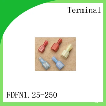 Bronze 1000 PCS FDFN1.25-250 frio-pressão terminal de Nylon masculino e feminino totalmente isolado, frio prima de encaixe terminal  5