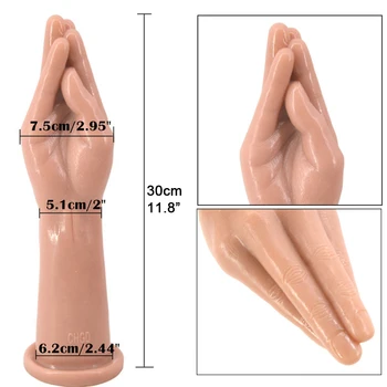 VETIRY Grande Mão Vibrador Pênis Enorme Punho Vibrador Enorme de Brinquedos Sexuais para as Mulheres, Masturbação, ponto G, Plug Anal de Sucção Plug anal em Silicone  4