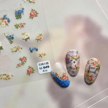 Veado Com Flores, Unhas Accesorios Folha De Nail Art E Flor Do Prego Para Manicure Unhas Decoraciones Veado Adesivos  4