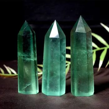 3pcs Natural cristal de quartzo verde da praça ponto de reiki naturais de tratamento de pedra, decoração acessórios  5