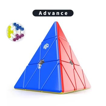 GAN Pirâmide 3x3x3 Magnético Pirâmide Cubo Stickerless principais Avançada de Posicionamento Ímãs Triângulo cubo megico Brinquedos Para Crianças brinquedo  4