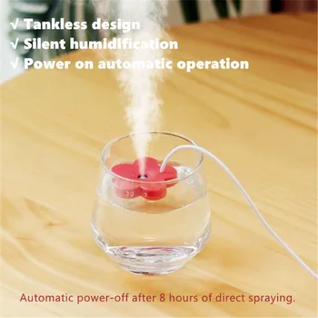 Novo Criativo USB Humidificador do Ar Pétala Forma de Mini Ultra-Aromaterapia Umidificadores Difusores para a Casa de Plantas Purificador  5