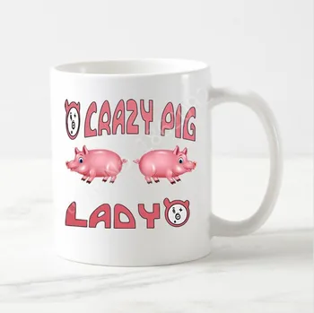 Bonito Louco de Porco Senhora Caneca de Café Xícara de Chá de Rosa Porcos Animais Presentes de Aniversário para Mãe Mãe Celeiro de Curral do Porco Irmã da Tia de Presente  4