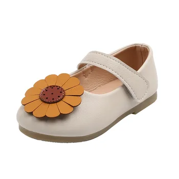 CUZULLAA 2020 Crianças Outono de Flores Bonito Casuais Sapatos de Crianças Meninas Não-Deslizamento da Moda, Tênis de Hook & Loop Flats Tamanho 21-30  10