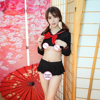 Anime Estudante De Cosplay Traje Preto Sexy Meninas Da Escola Uniforme Senhoras Erótico Boneca Com Vestido De Mulheres De Minissaia Roupa  10