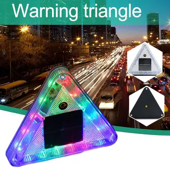 LED Solar de Aviso de Triângulo de Luz do Reboque Explosão Intermitente de Advertência do Carro de Luz da Luz da Noite do Estilo de Caminhão Piscando J7N7  5