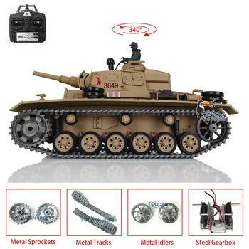 1/16 HENG LONG 7.0 Atualizado alemães Panzer III-H RTR RC Tanque 3849 Metal Faixas W/ Bateria de Infravermelhos Combate Tucano Brinquedos de Meninos Carros  5
