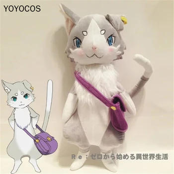 YOYOCOS Puck Re Zero Kara Hajimeru Isekai Seikatsu Anime Cosplay Emilia Animal Puck Brinquedo do Gato Cosplay Prop 1Pcs de Pelúcia Recheado de Boneca  0