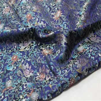 CF914 de Alta qualidade, Azul da Base de dados de Estilo Chinês Brocade em Tecido Jacquard Mulheres/Homens Jaquetas de Têxteis-Lar DIY Materiais de Costura  4