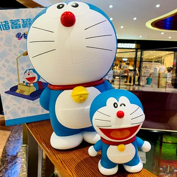 15.5-44cm Doraemon Mealheiro Filhos Adultos Bonito Cair Prova de Caixa de Dinheiro Jingle Gato Personalizado Modelo de Enfeite de Criança Presente de Natal  10