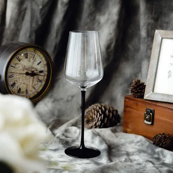 2Pcs/Set Preto Vara de Cristal Transparente de Vidro de Vinho Bordeaux Vinho tinto Copo de Champanhe Óculos Cálice Barra de Festa de Família Copos  5