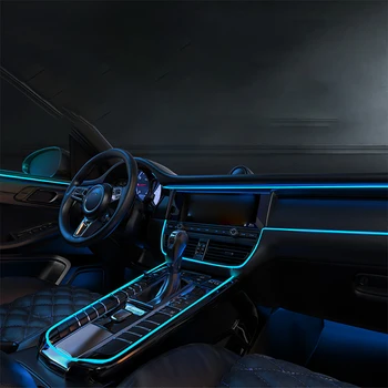 5m Ambiente Lâmpada RGB Carro de Néon do DIODO emissor de Luz Fria, Auto Atmosfera Interior de Luz de Montar a Decoração de Tiras de Brilhar Fiação do Controlador  5