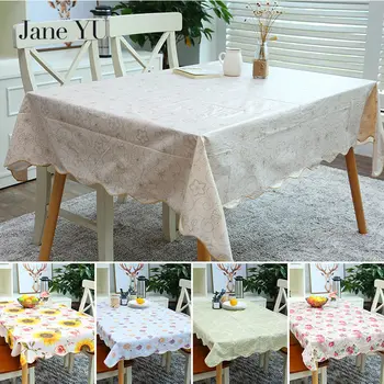 JaneYU Acolchoado impermeável toalha de mesa em PVC de óleo tabela tapete de plástico retangular mesa de café de pano, toalha de mesa Europeu de pano de tabela  5