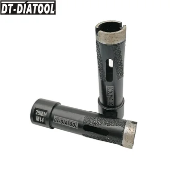 DT_DIATOOL 2pcs/set Diâmetro de 25 mm M14 Soldadas a Laser do Diamante de Perfuração a Seco brocas de perfuração de Furo de Serra De disco Rígido de Mármore de Pedra da Natureza Concreto  10