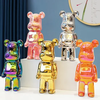 22cm Bearbrick a Decoração Home do Chapeamento de Violência Urso Estatueta Sala de estar Ornamento Acessórios da área de Trabalho de Crianças de Brinquedo de Presente  5
