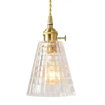 LukLoy LED Único de Vidro da Cabeça Abajur luminária Pendente de Vidro Pendurado Lâmpada de Luz da Sala Cozinha Luz de Cabeceira Loft Lâmpada de Cobre  4