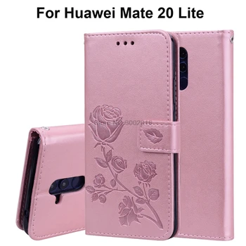 Para Huawei Mate 20 Lite Caso de Couro Flip Carteira de Livro de Capa Preta Para Huawei Mate 20 Lite Mate20 Lite 20Lite 6.3