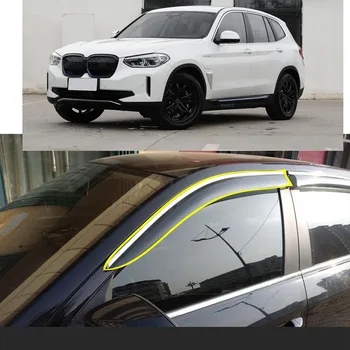 O Corpo de carro Estilo Adesivo Plástico Vidro de uma Janela de Vento Viseira Chuva/Sol Guarda de Ventilação Peças Para BMW X3 G08 IX3 2018 2019 2020 2021  5
