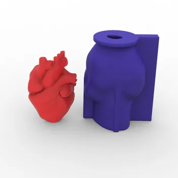 3D Coração de Silicone Vela do Molde  10