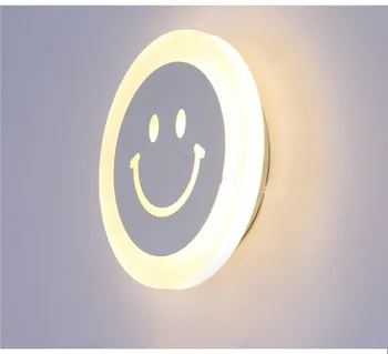 Moderno, criativo sorriso do rosto lâmpada de parede para o quarto do corredor do hotel 7w Super Brilhante Acrílico indoor led luzes de parede para o lar  10