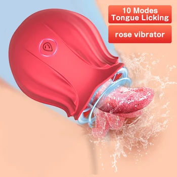 Rosa Vibrador Brinquedo Do Sexo Feminino Língua Lambendo Oral Mamilo Estimulador De Clitóris Vagina Massager Adultos Íntimo De Bens De Brinquedos Sexuais Para As Mulheres  5