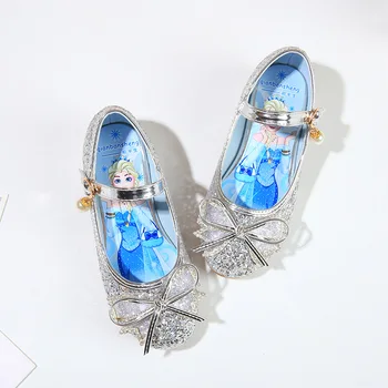 Disney Meninas Congelados Aisha Princesa Sandálias Fundo Macio de Não-deslizamento de pedra de Strass de Festa de Festa Cos Desempenho Sapatos de Sapatos de Bebê Presentes  5