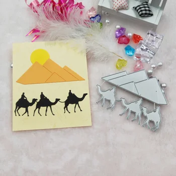 Pirâmide e camelo de corte de metal molde de scrapbook 2019 novo DIY álbum de recortes álbum de cartão de saudação decoração em relevo o papel de DIY cartão  2