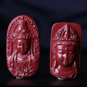 5A Natural de Cinábrio Buda Sakyamuni Dragão Colar de Pingente de Zinnober Genuíno Vermelhão DIY Material de Jóias  4