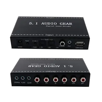 5.1 Gear 2 em 1 5.1 AC3/DTS Canal de Áudio de 3,5 mm Engrenagem de Digital Decodificador de Som Surround Estéreo (L/R) Decodificador de Sinais HD, Leitor de Áudio  10