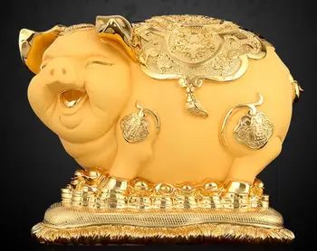 Veludo, ouro, riqueza, riqueza de porco decoração criativa cofrinho de porquinho, decoração do gabinete de TV a decoração do big  3