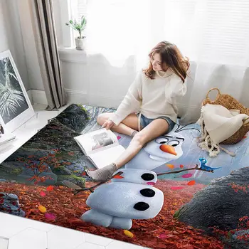 Cartoon 3D Congelados Impressão Capacho de Flanela Decoração de Casa antiderrapante, Tapete de Carpete Tapis De Banho Felpudo Crianças Tapete Playmat  5